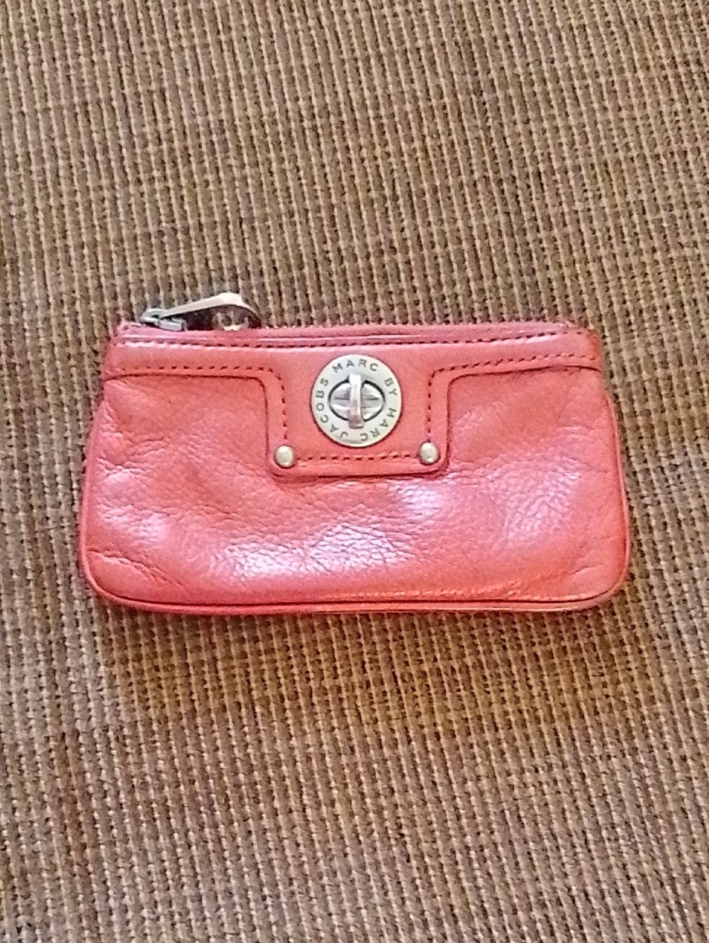 Marc By Marc Jacobs Coral Leather Card Zip Pouch